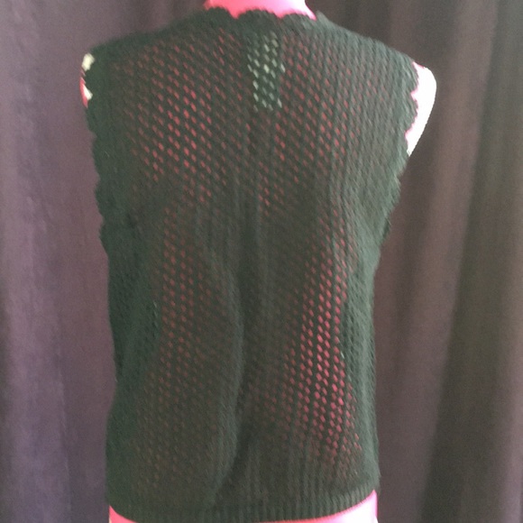 Sugar Blues M black open crochet vest - Picture 4 of 7